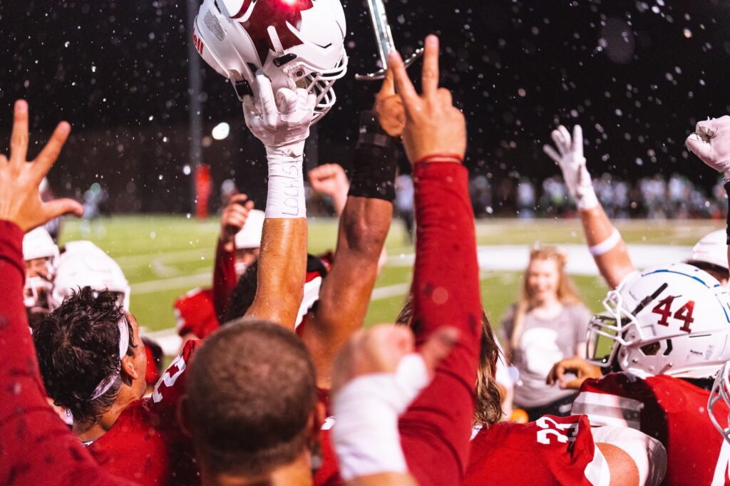 Southern Virginia University Football team cheering