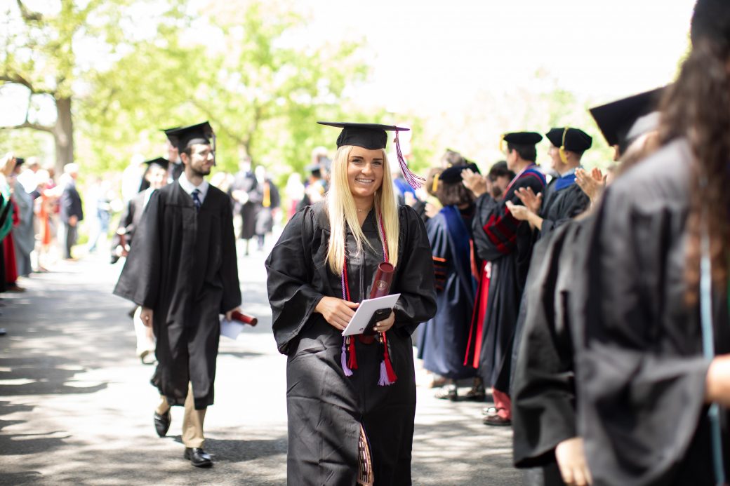 Graduates walking