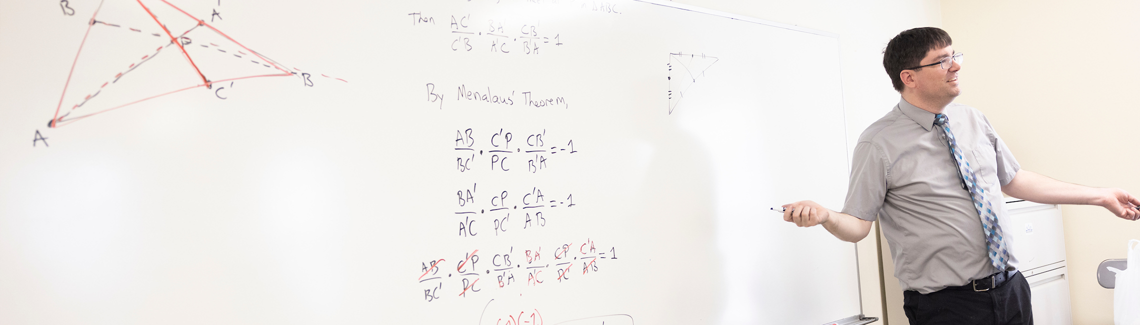 Professor teaching Advanced Math