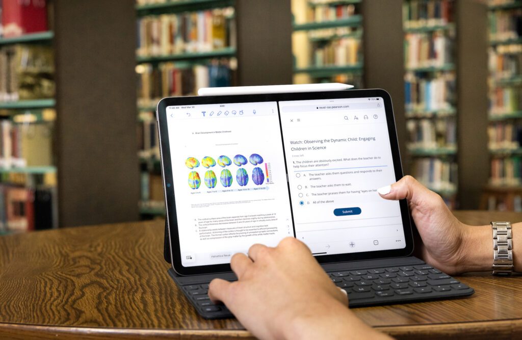iPad being used for homework