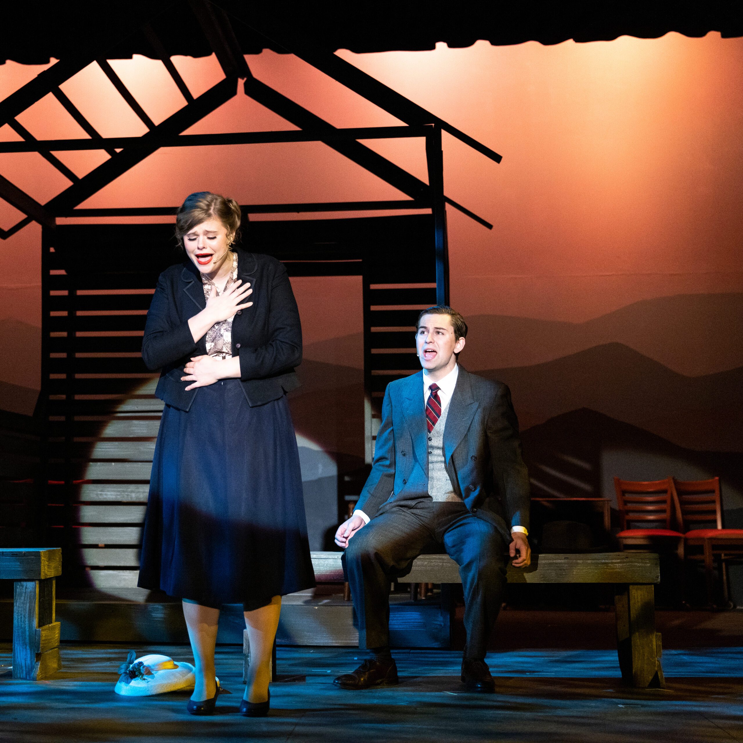 Two students performing Bright Star