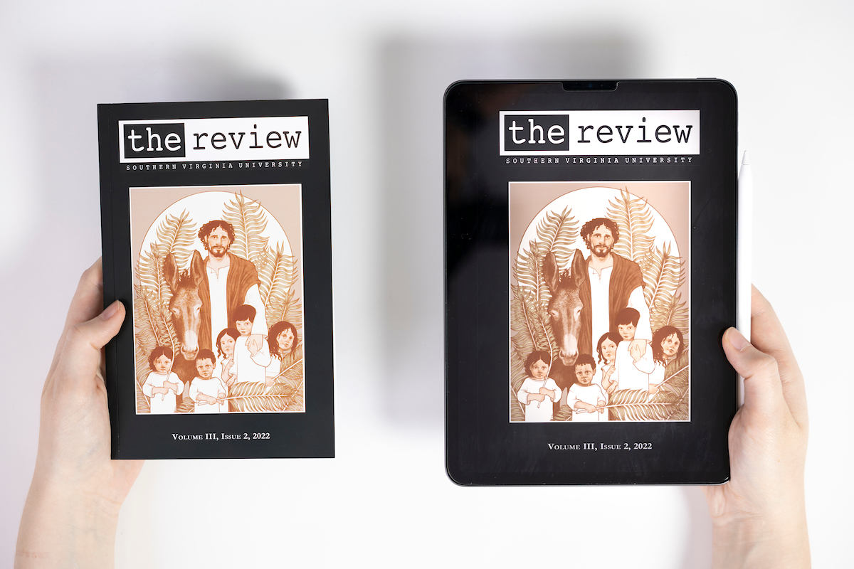 The Review literary magazine in physical and digital format.