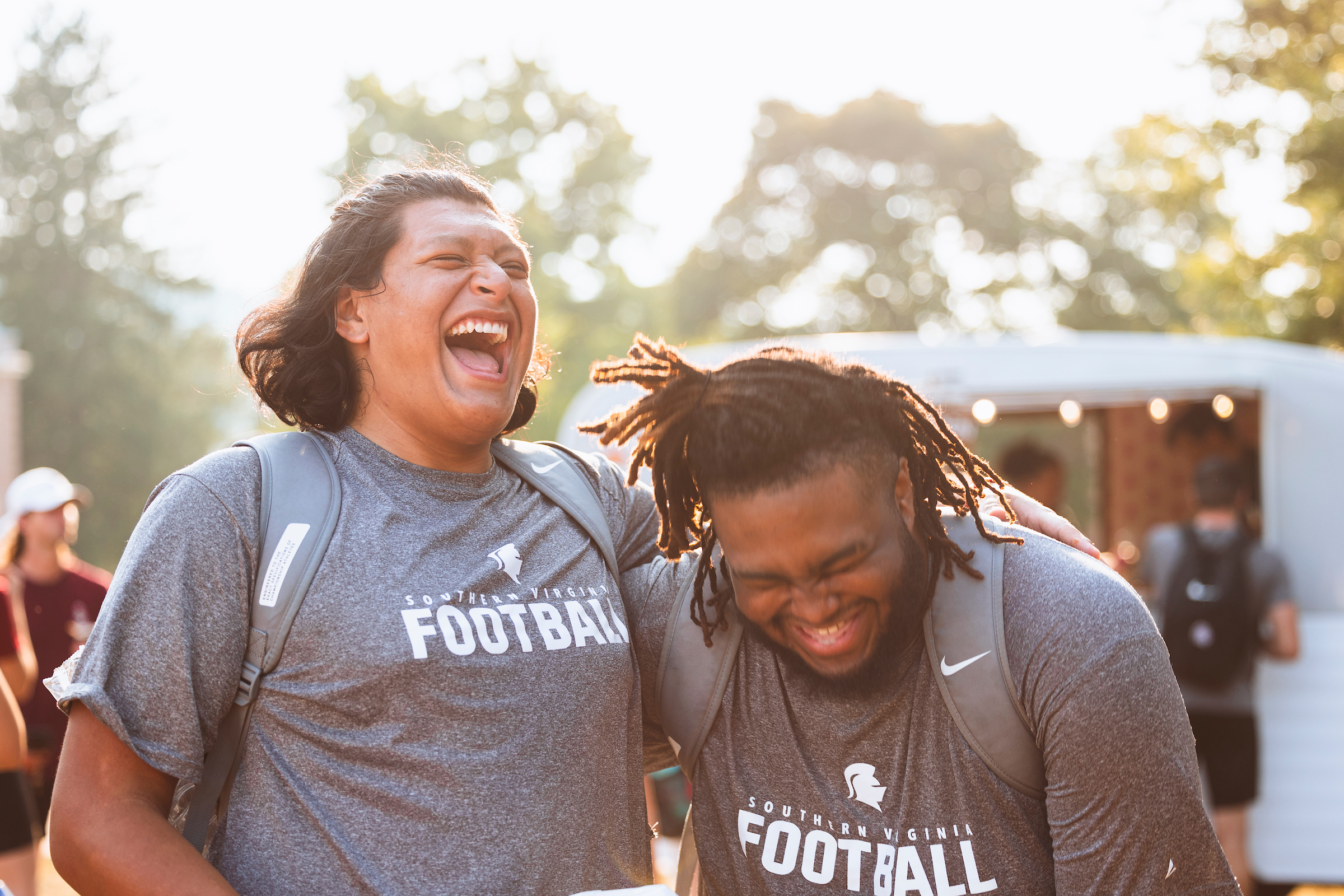 Students laughing together.