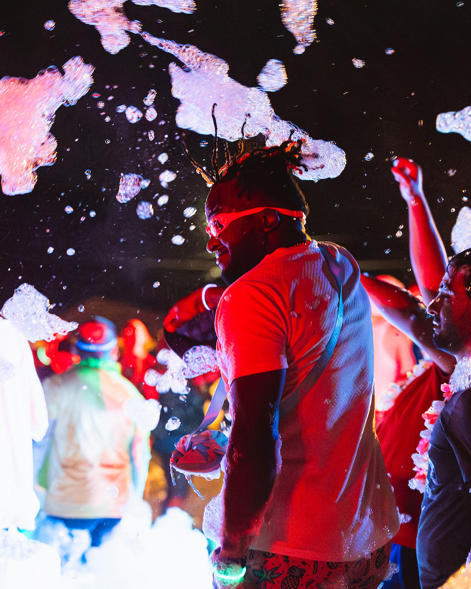 Students at welcome back beach bash