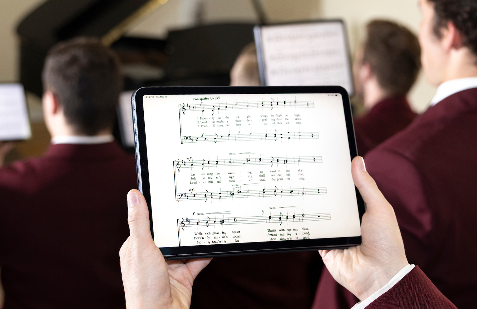 Sheet music on an iPad