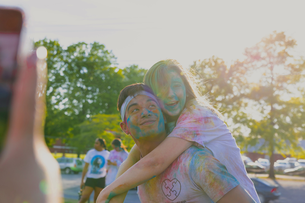 Student Life Color Chalk Fight