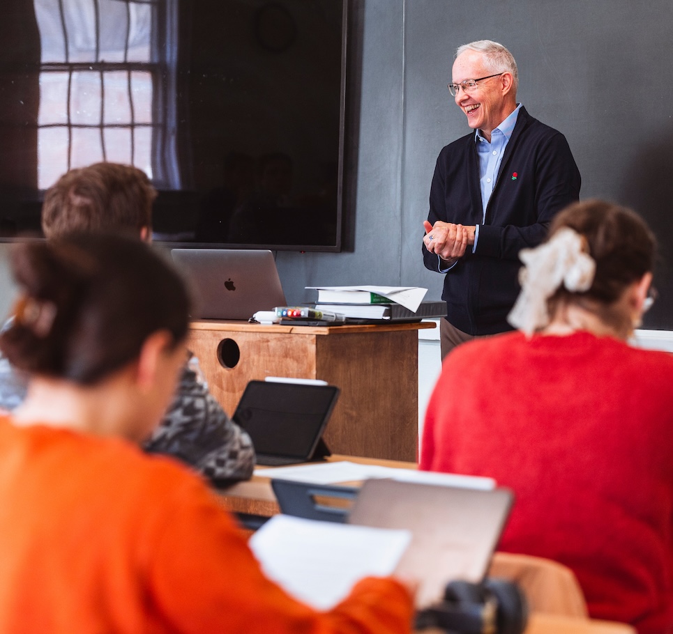 Professor Brotherson in the classroom.