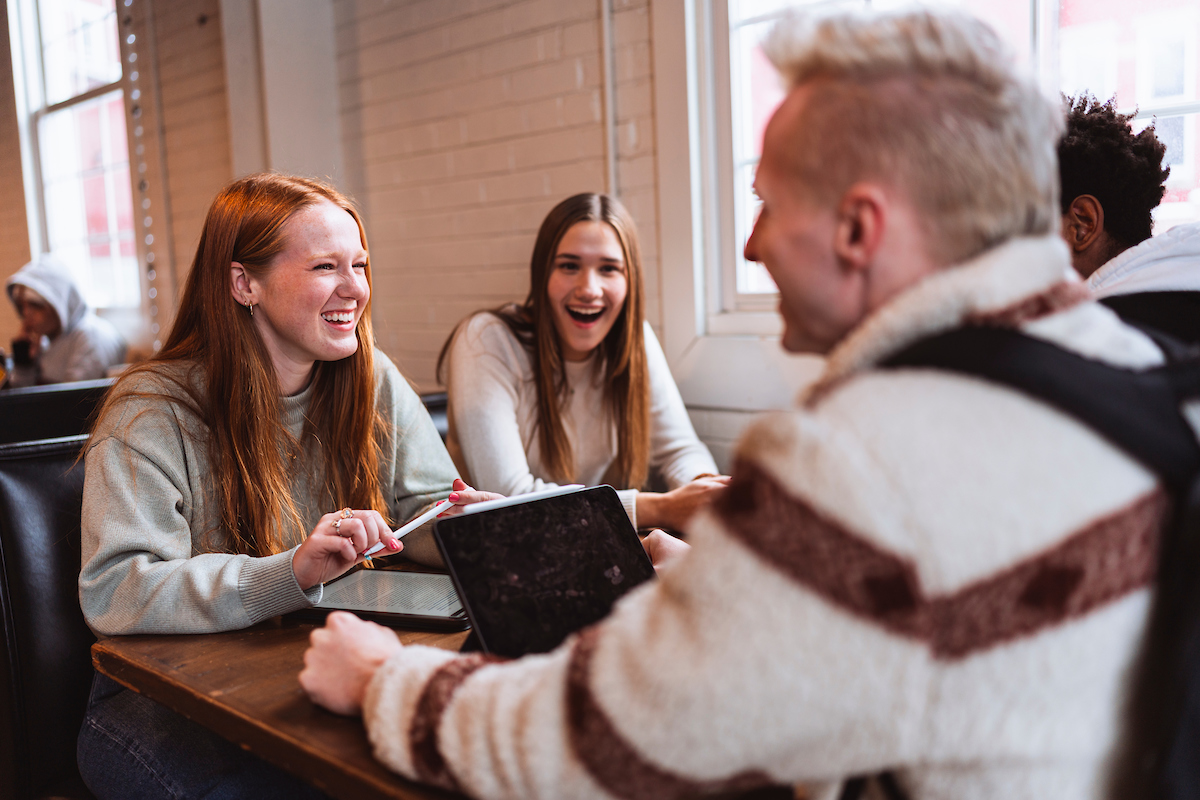 Students at campus dining