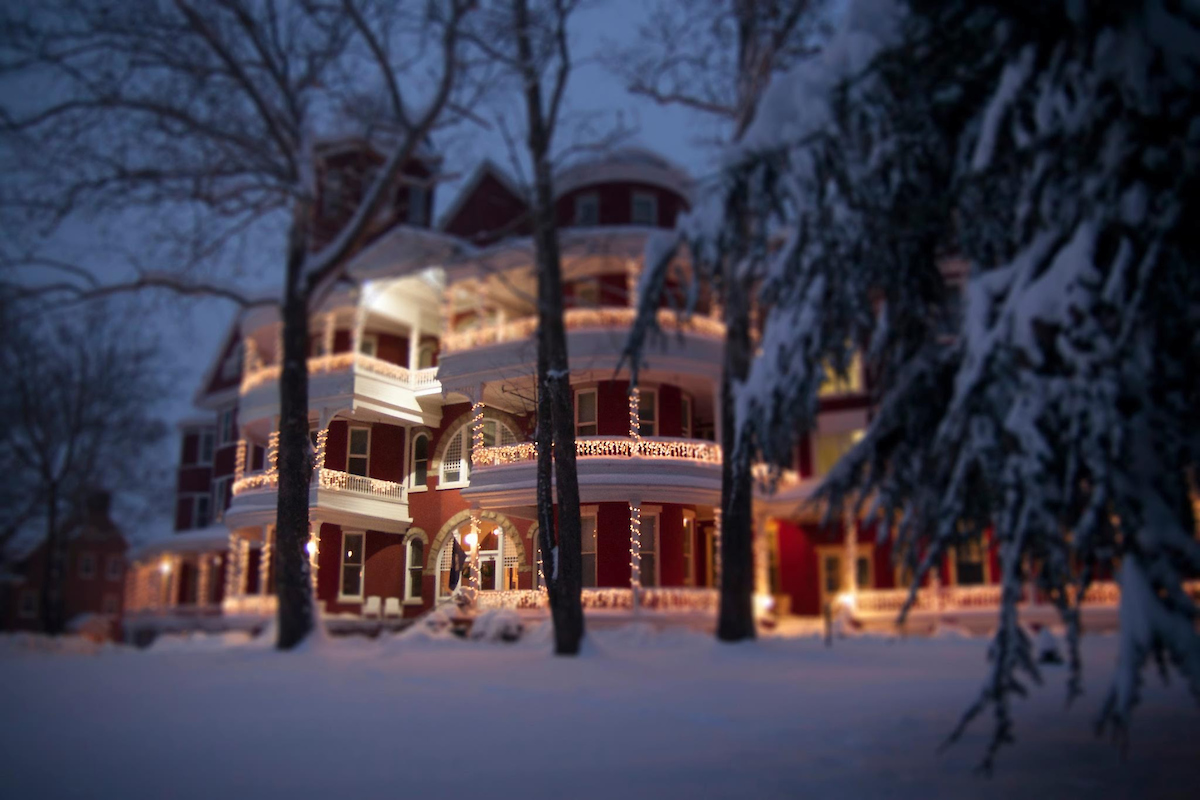 Main Hall with Christmas lights